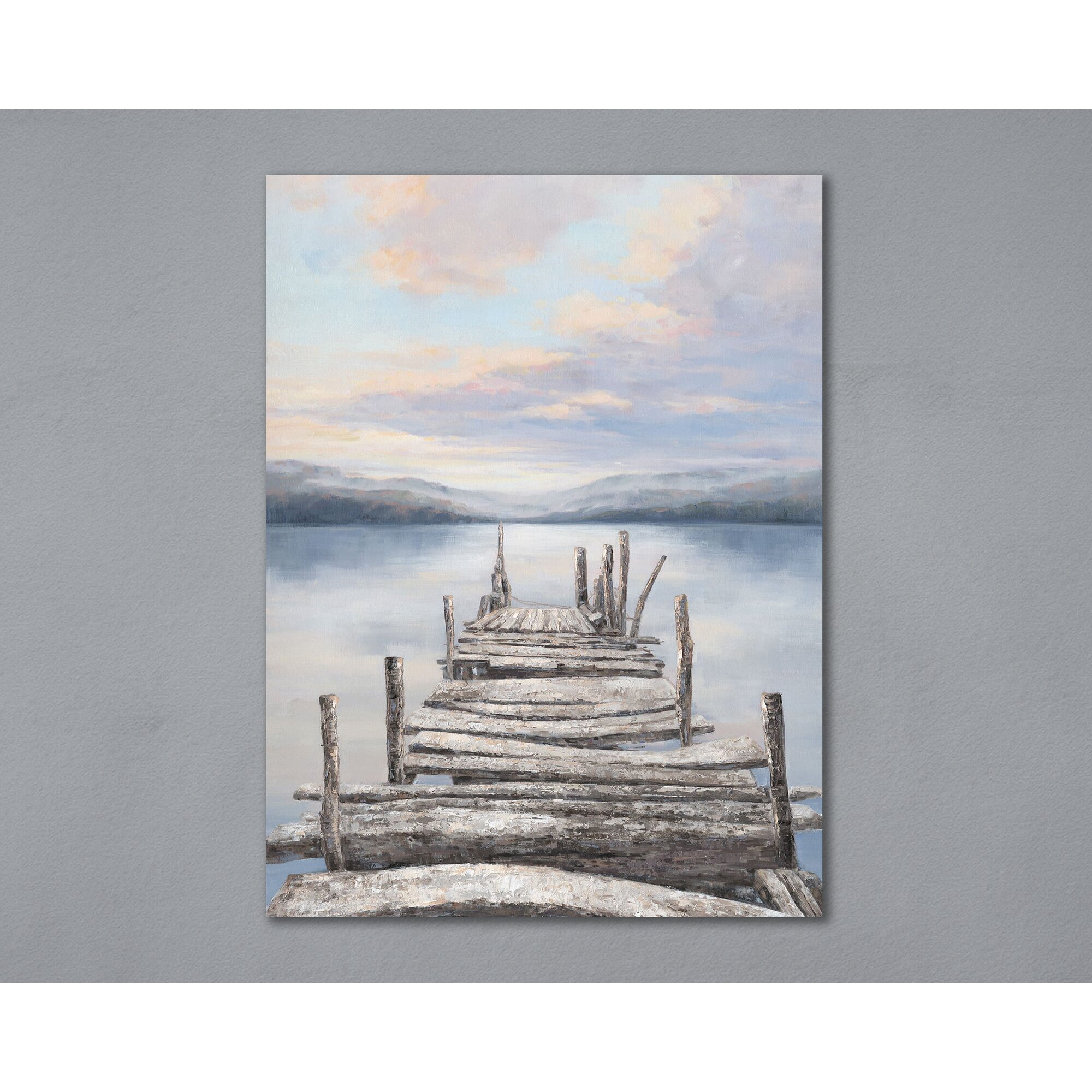 designline La Casa »Steg am Meer« Ölbild handbemalt 90x120 cm auf Leinwand