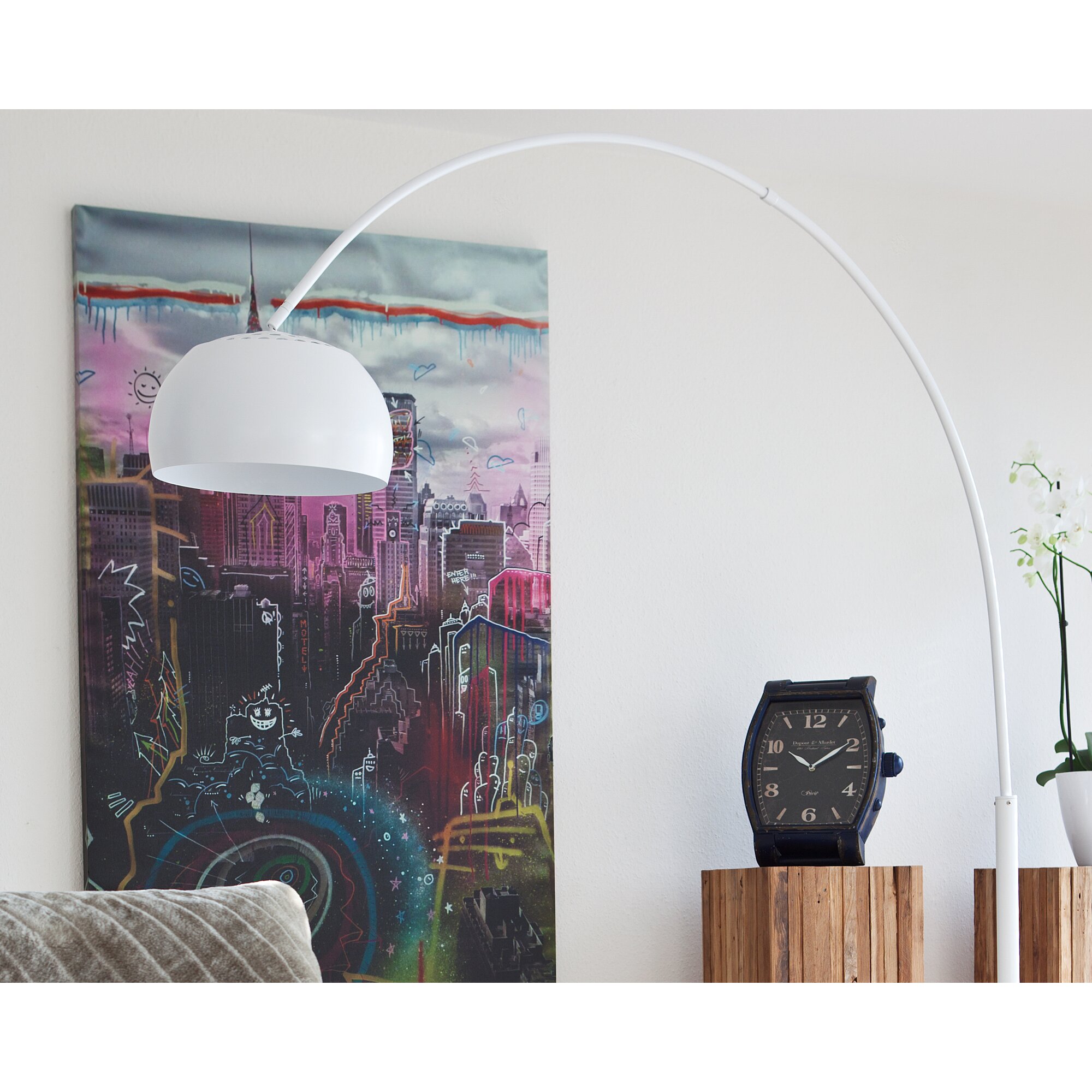 SalesFever »Big Deal« Bogenlampe weiß lackiert