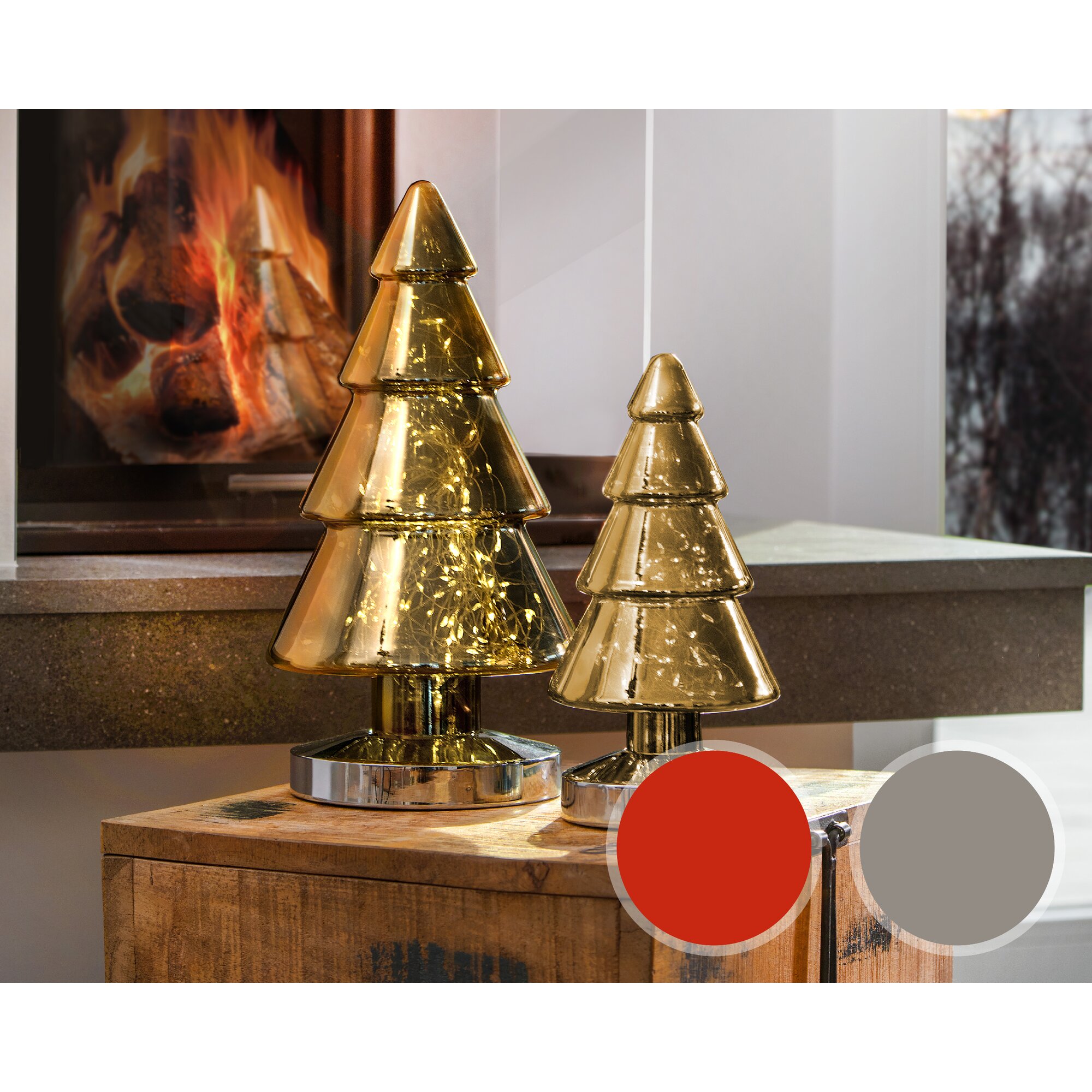 Sompex »Winterlight« Tischleuchte 26 cm / rot