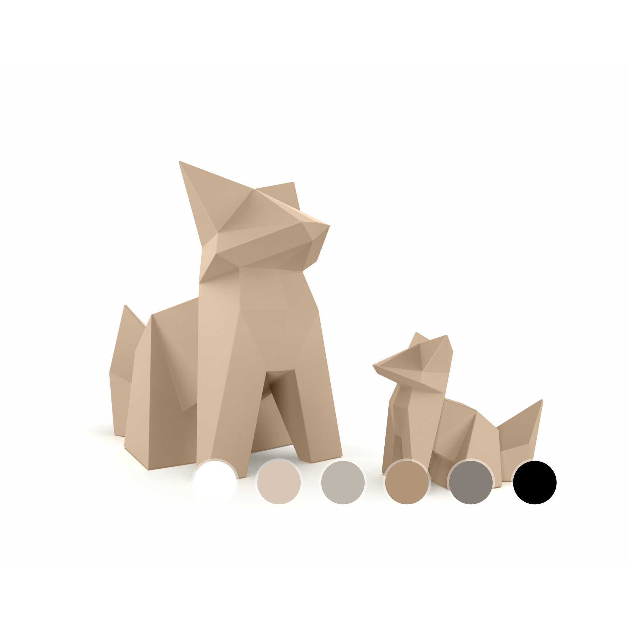 Vondom »Kitsune & Kokitsune« Origami Figur groß / Basic Matt / Taupe 2004