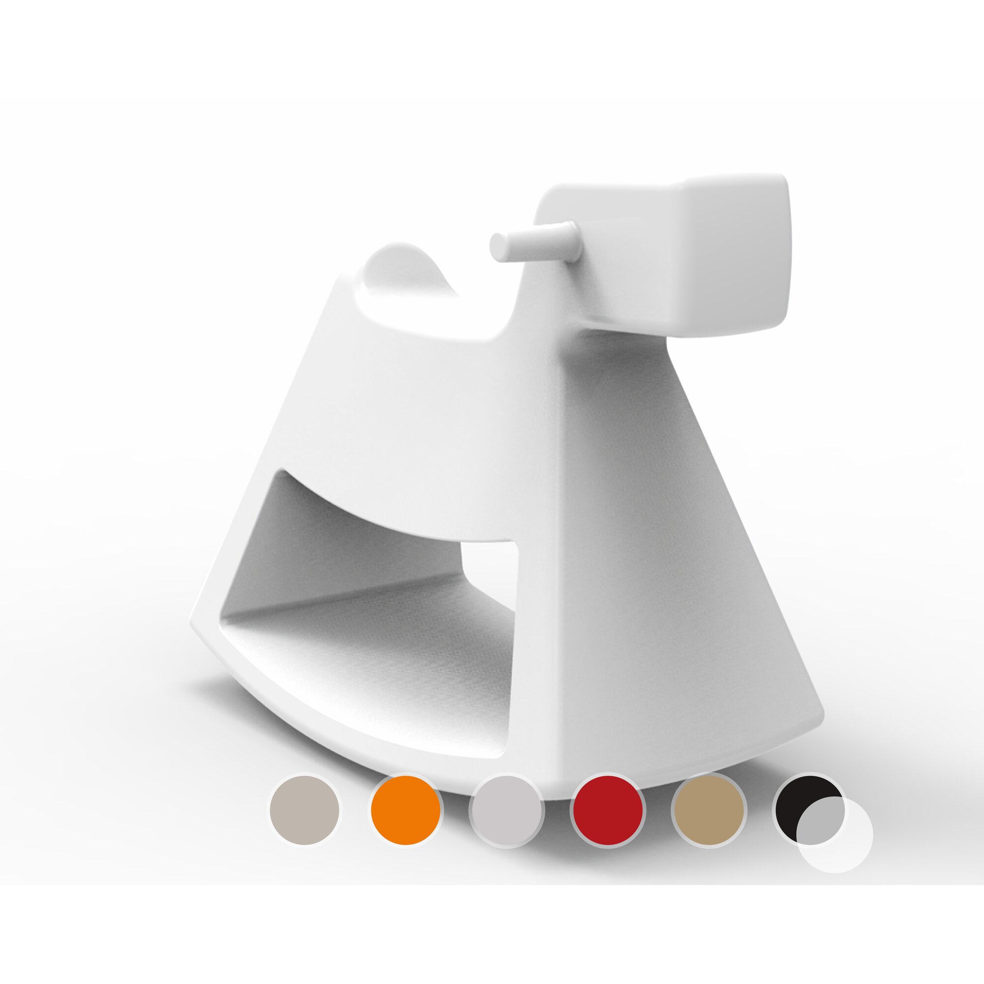 Vondom »ROSINANTE« Schaukelpferd 36x76x55 cm / Hochglanz lackiert / Ecru