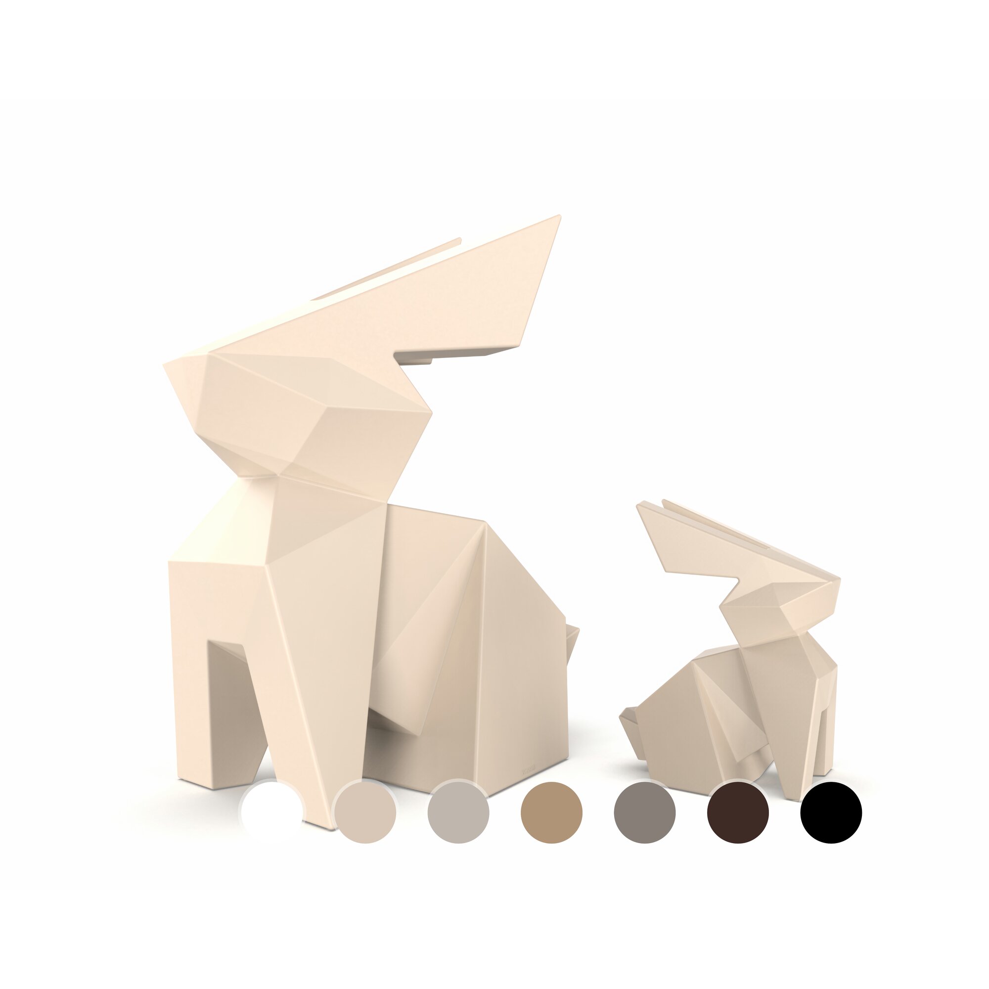 Vondom »Usagi & Kousagi« Origami Figur klein / Lackiert Hochglanz / Taupe 3104