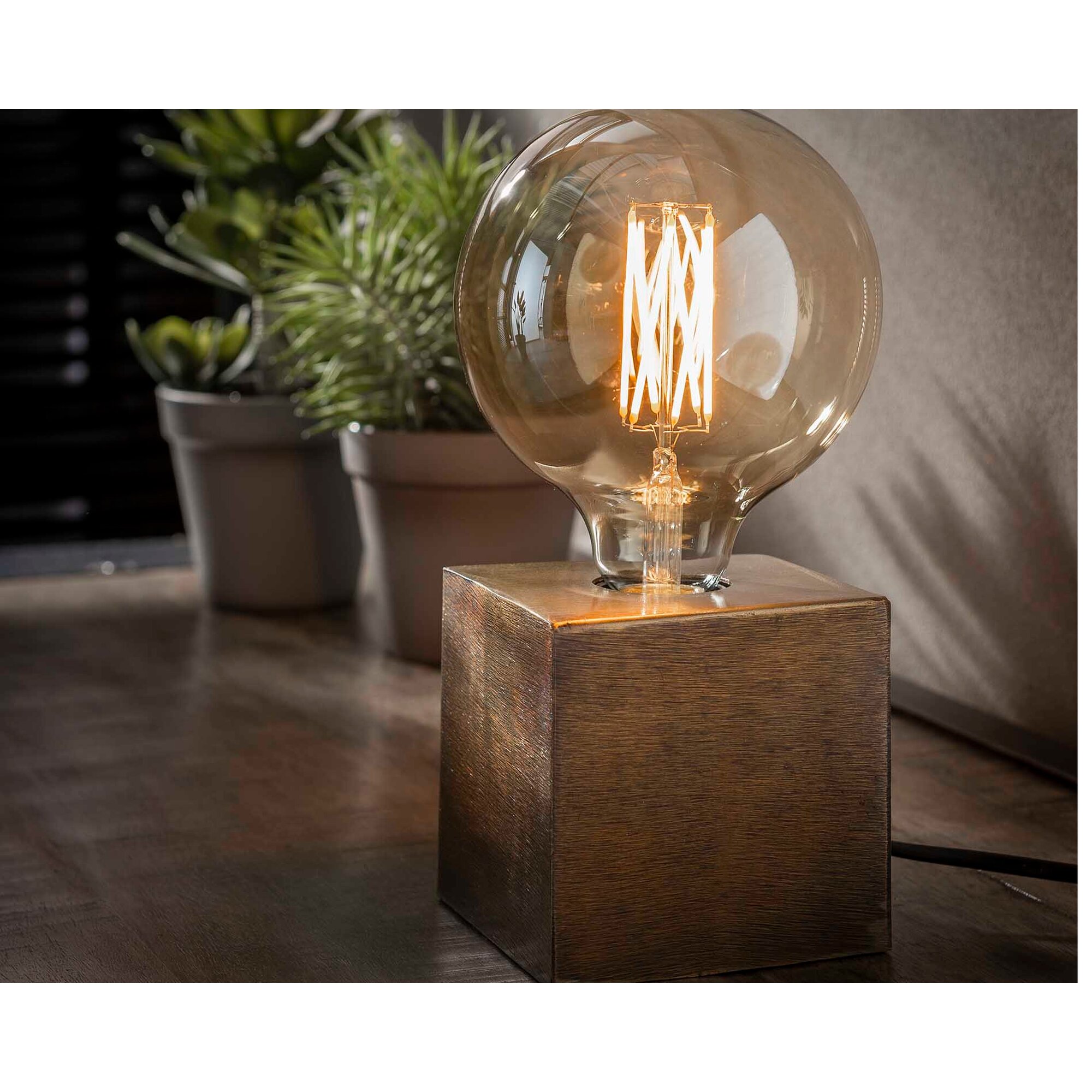 designline »Blox« Tischlampe Schwarz Nickel