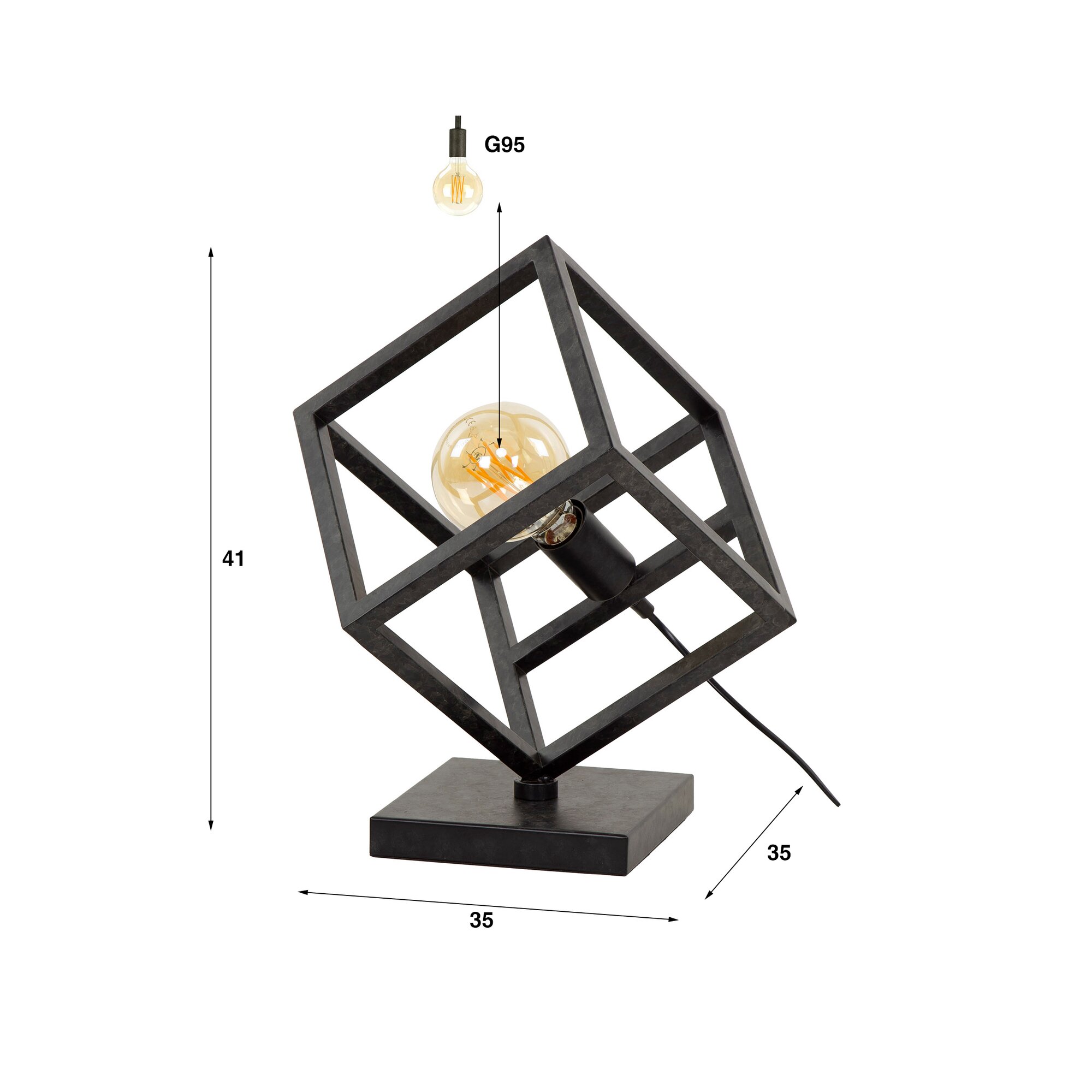 designline »Würfel« Tischlampe schwarz
