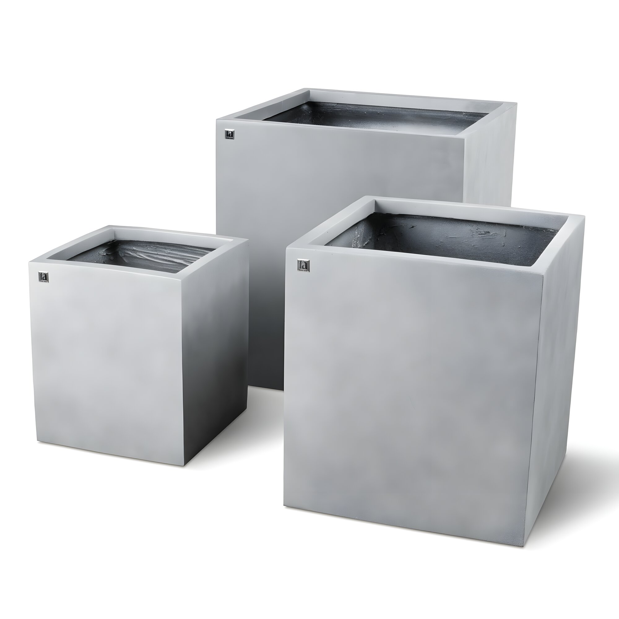 fleur ami »Division Lite« Outdoor Pflanzwürfel concrete stone grey 60x60 cm