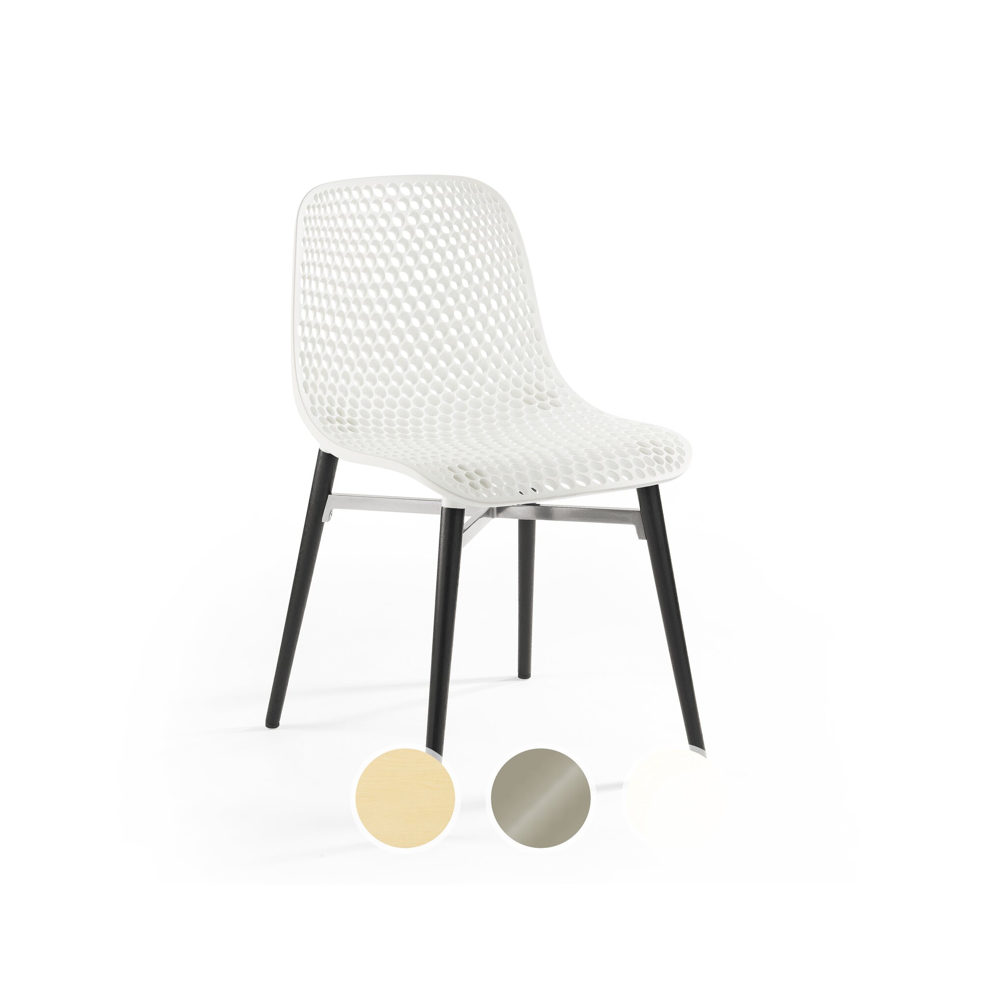 infiniti »NEXT« 4 Legs Designer-Stuhl FGLP27G Silizium-Grau / S117 Silizium-Grau
