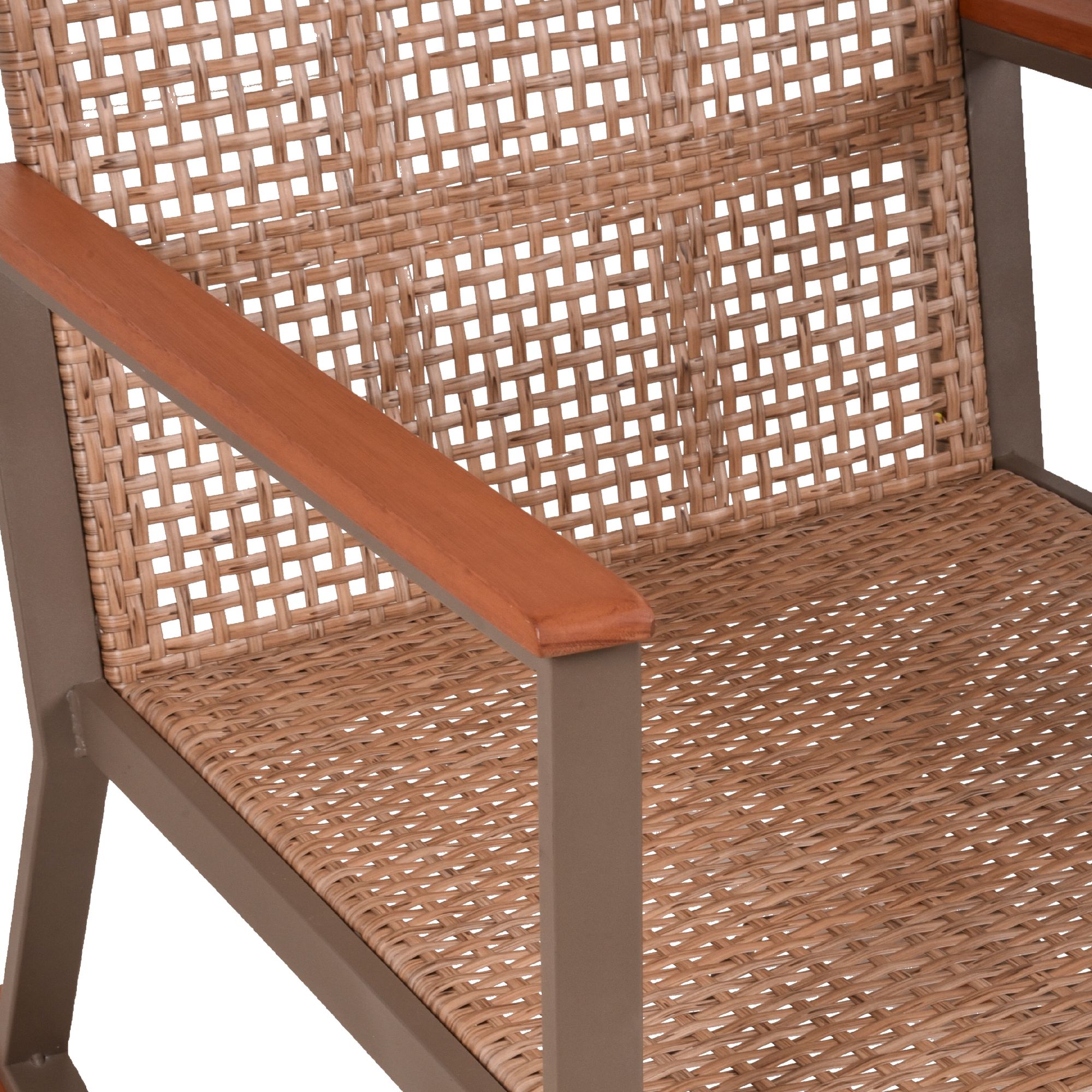 GartenZeit »Sinaloa« Schaukelstuhl Set schilfbraun