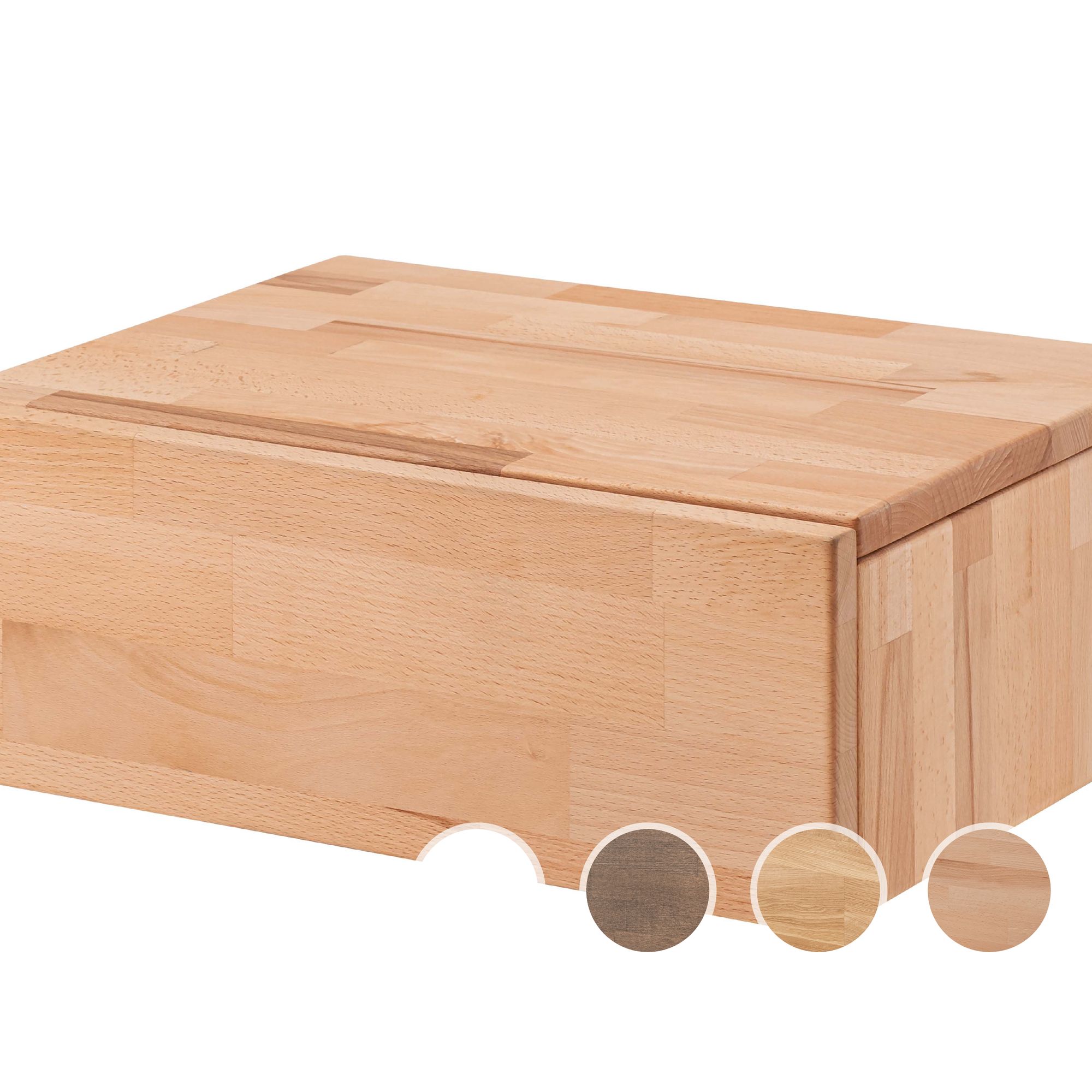 Massivholz »Los Angeles II« Nachttisch hängend/freistehend Mokka