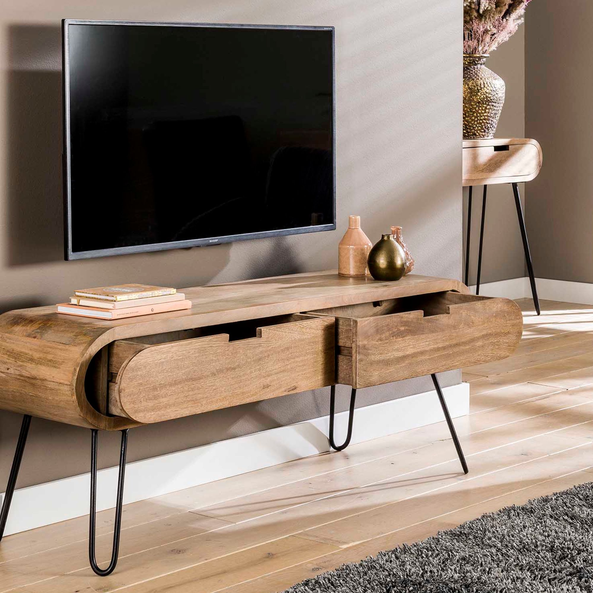 designline »Barrel« Massivholz TV-Möbel