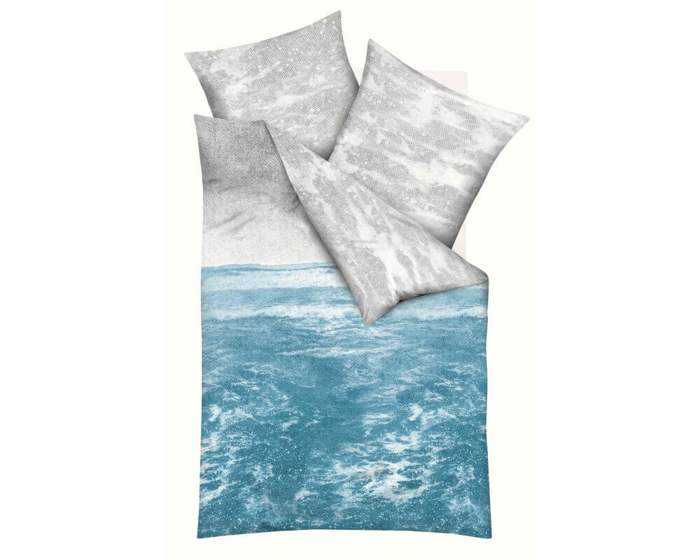 Kaeppel Mako Satin Bettwäsche Welle Ocean