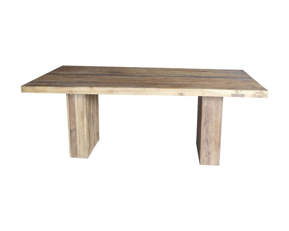Sit Banda Teak Esstisch Mit Eisenband Bei Slewo Com