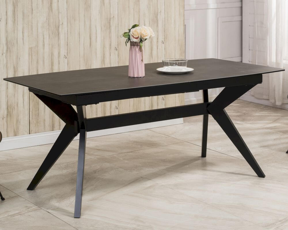 Esstisch 180 230x90 cm Keramik auf Sicherheitsglas, Anthrazit Esstisch 180 230x90 cm Keramik auf Sicherheitsglas, Anthrazit