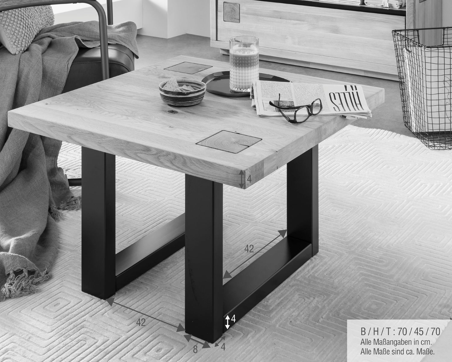 3S Frankenmöbel »Cara« Massivholz Couchtisch