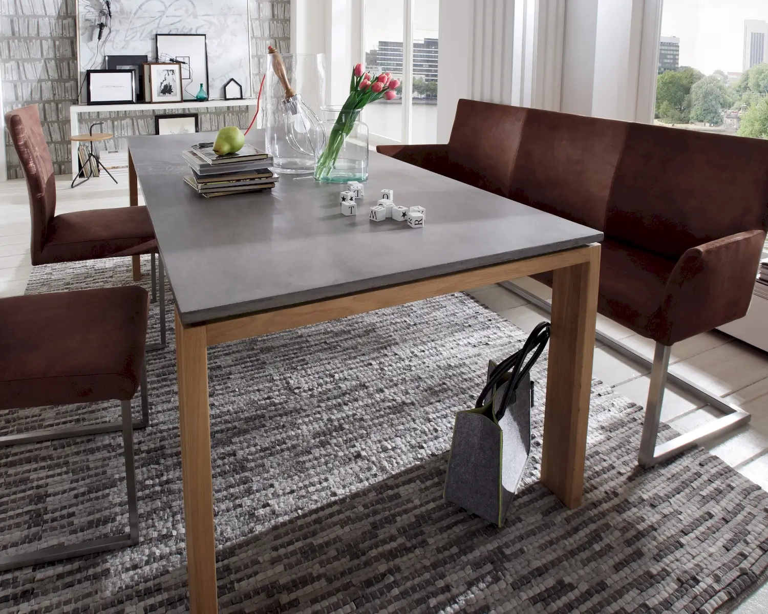 Massivholz Beton Esstisch Davos Bestellen Slewo Com