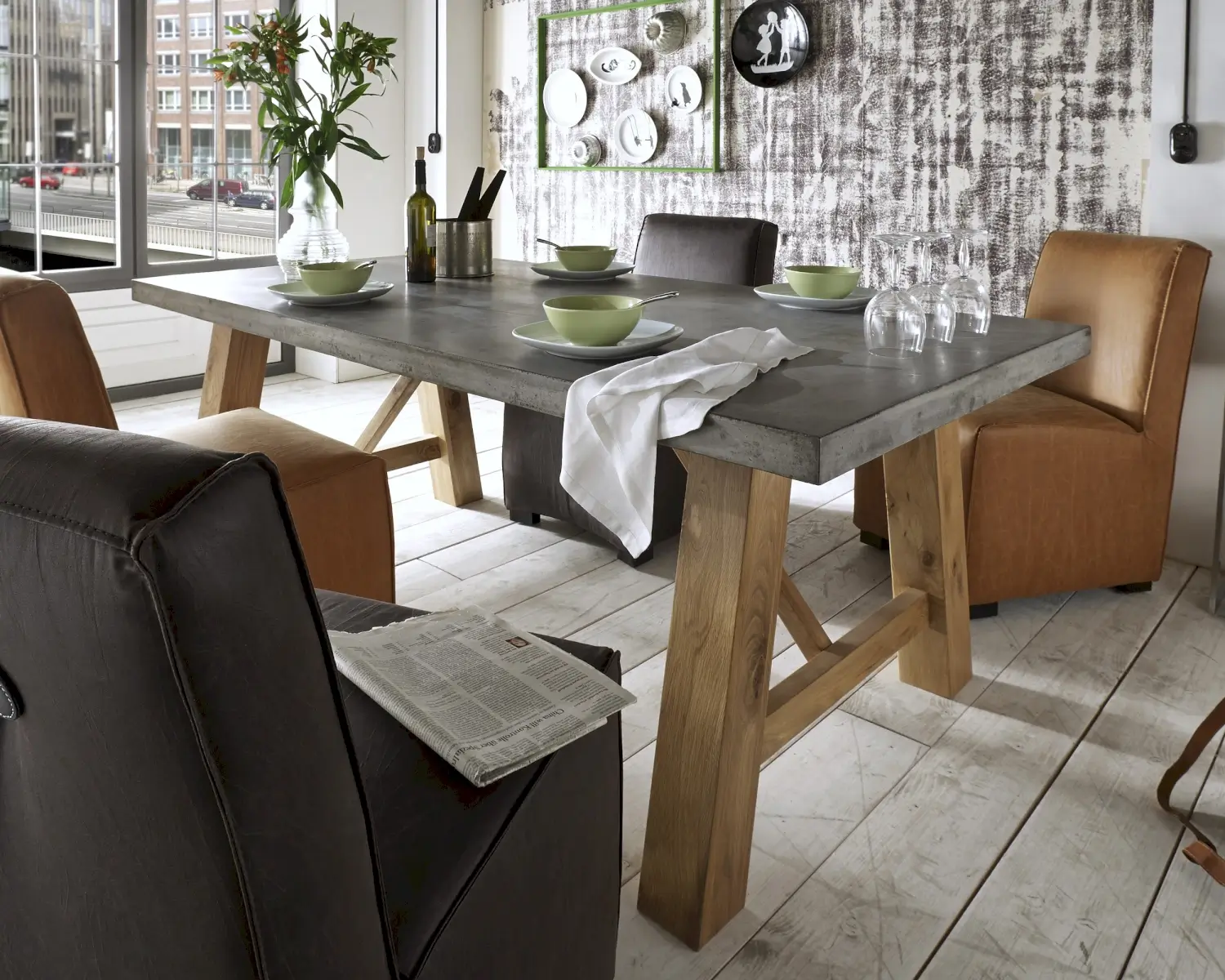 Massivholz Beton Esstisch Munchen Kaufen Slewo Com