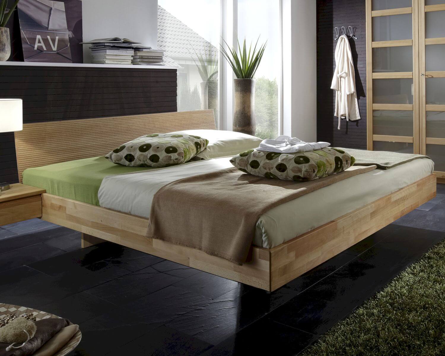 Massivholz bett gamma schwebebett kaufen • slewo.com