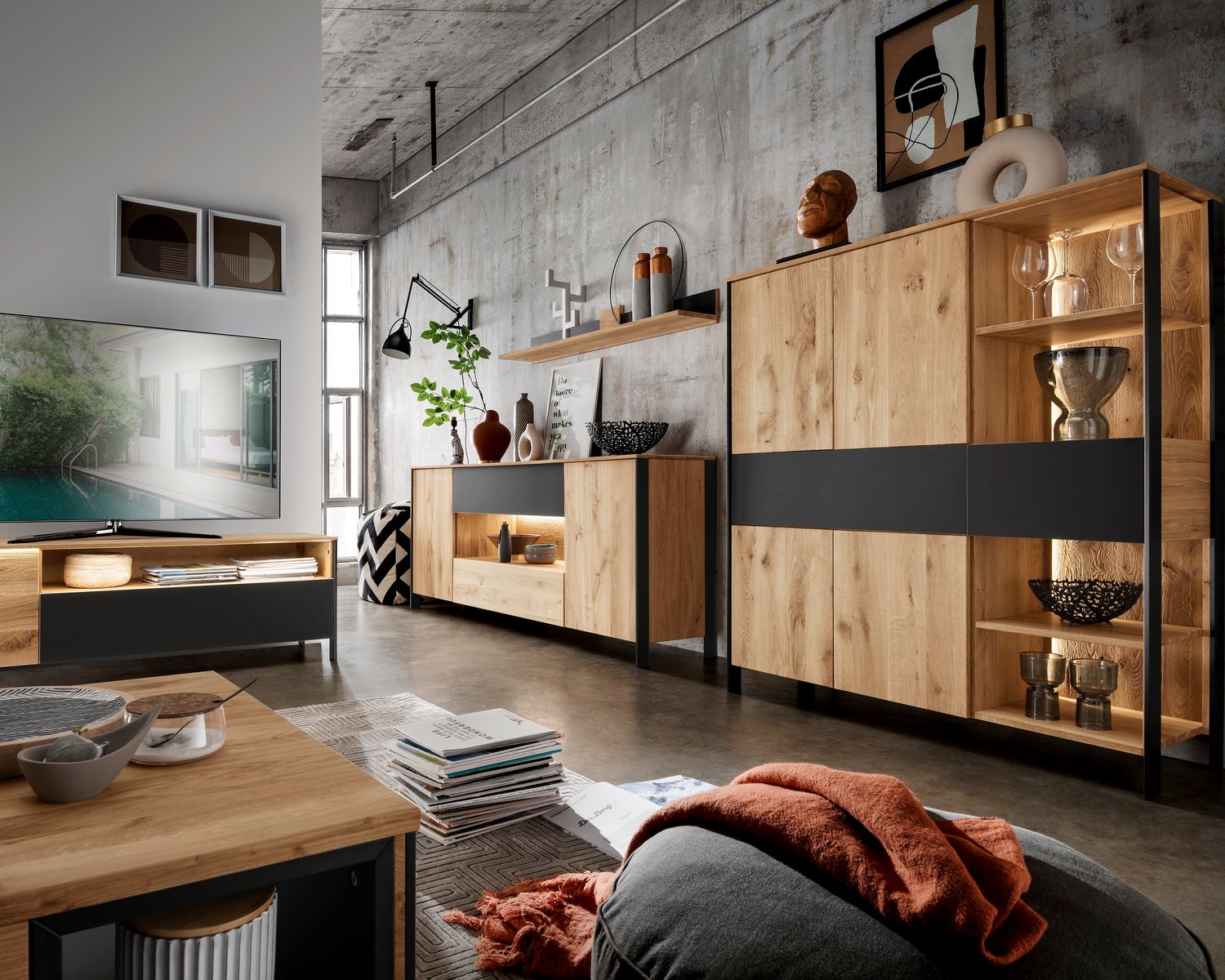 Massivholz »Boston« Highboard