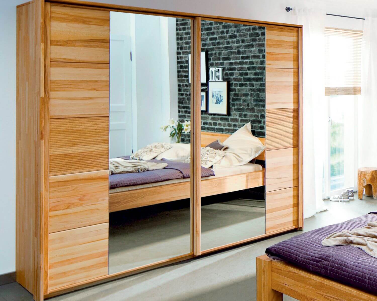 ~ Massivholz SchiebetürenKleiderschrank Choice II Artikelbild 3 Kleiderschrank Schiebetüren Buche ~ Massivholz SchiebetürenKleiderschrank Choice II Artikelbild 3