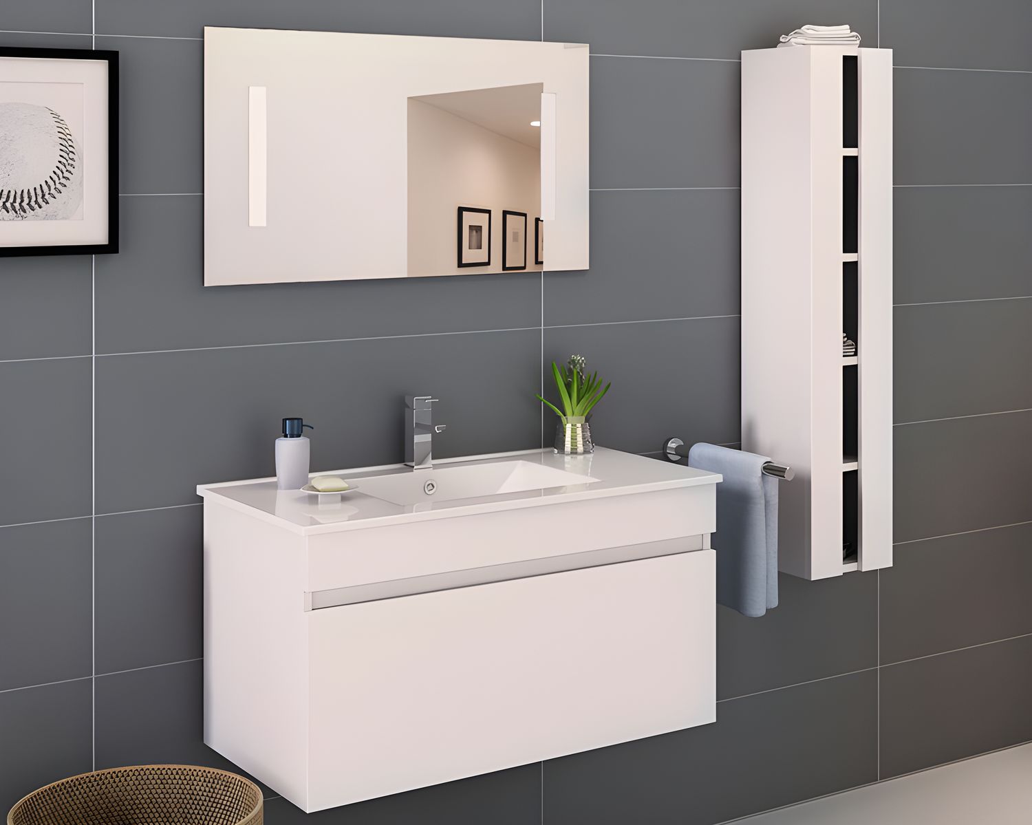 Möbilia »Nova« Badezimmer Set Hochglanz • slewo.com