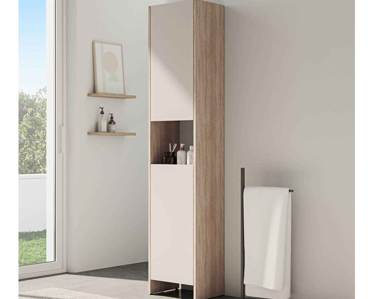 TemaHome »Biarritz« Hochschrank Eiche mit Beige •