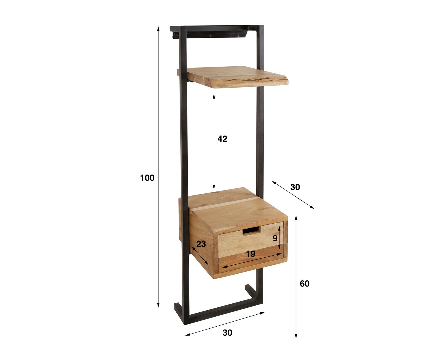 designline »Air-Solid« Massivholz Nachttisch lI