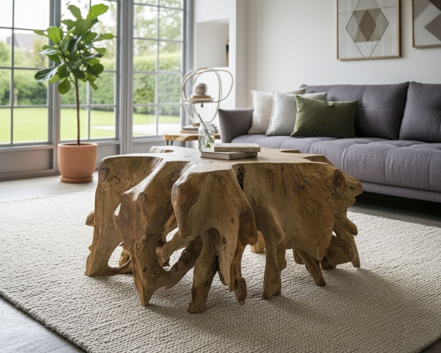 die Faktorei »Thor« Unikat Couchtisch Teak-Wurzel