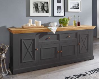 3S Frankenmöbel »Country« Massivholz Sideboard l grau Artikelbild 6