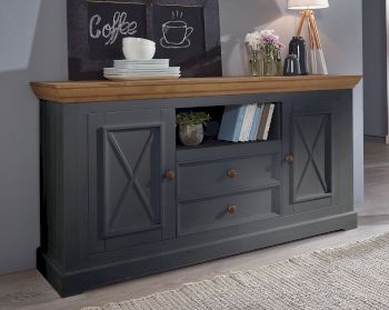 3S Frankenmöbel »Country« Massivholz Sideboard ll grau Artikelbild 6