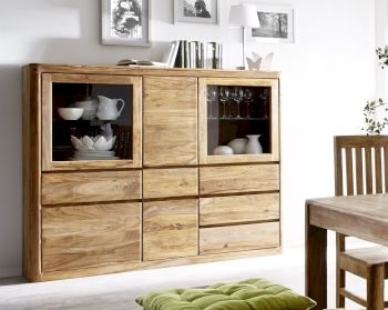 3S Frankenmöbel »New York« Sheesham Massivholz Highboard wide Artikelbild 6