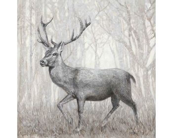 La Casa Ölbild »Hirsch im Wald schwarz/weiß/braun« 100x100 cm Artikelbild 6