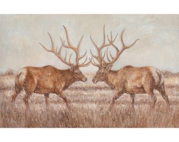 La Casa Ölbild handbemalt "2 Hirsche in braun" 120x80 cm Artikelbild 6