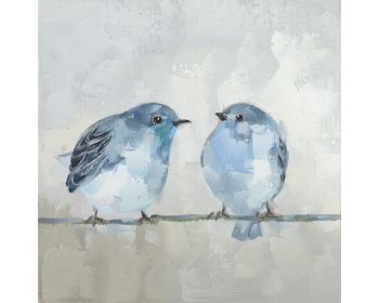 La Casa Ölbild handbemalt "2 blaue Vögel frontal" 30x30 cm Artikelbild 6