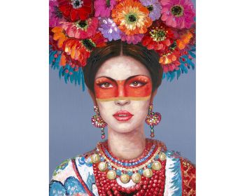 La Casa Ölbild handbemalt "Frau mit Blumenschmuck" Artikelbild 6