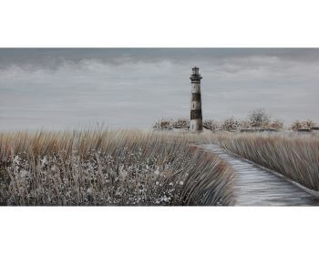 La Casa Ölbild handbemalt "Leuchtturm mit Wiese" 70x140 cm Artikelbild 6