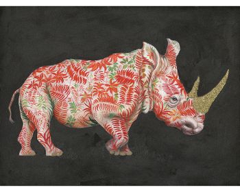La Casa Ölbild handbemalt "Nashorn in bunt" 120x90 cm Artikelbild 6