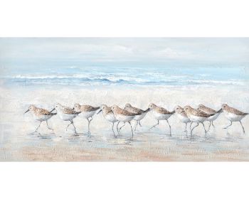 La Casa Ölbild handbemalt "Strandläufer am Strand" 120x60 cm Artikelbild 6