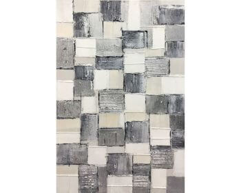 La Casa Ölbild handbemalt "modern weiss grau schwarz" 80x120 cm Artikelbild 6