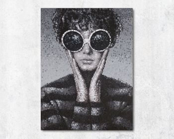 La Casa Ölbild handgemalt "Frau mit Sonnenbrille" 90x120 cm Artikelbild 6