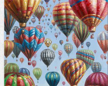 La Casa Ölbild handgemalt "Heissluftballons" 115x115 cm Artikelbild 6