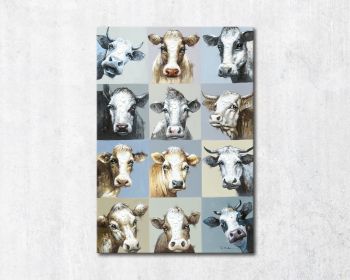 La Casa Ölbild handgemalt "Kühe" im Quadrat 90x130 cm Artikelbild 6