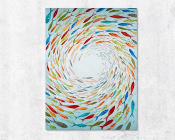 La Casa Ölbild handgemalt "bunter Fischschwarm Strudel" 90x120 cm Artikelbild 6