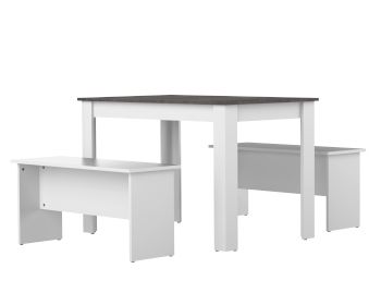 TemaHome »Nice« Esstisch mit zwei Bänken weiß mit concrete Artikelbild 6