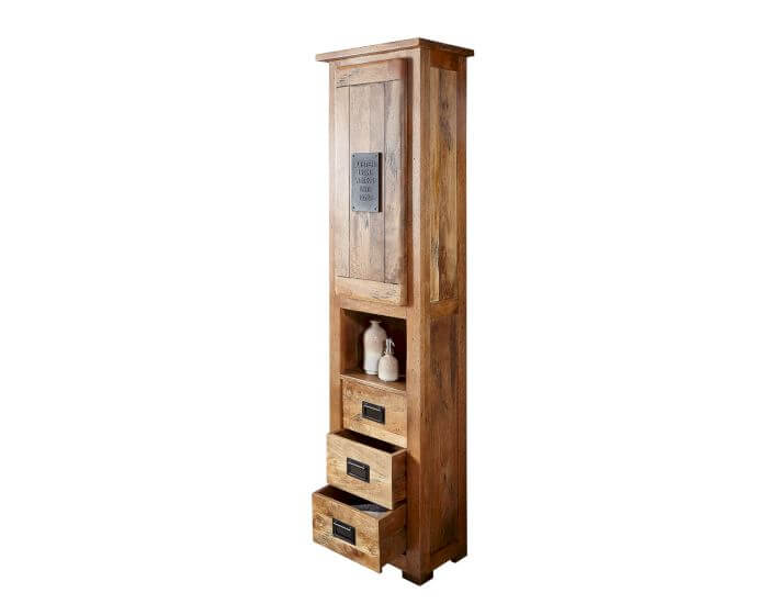 3S Frankenmöbel »Cosma« Massivholz Badezimmer-Standregal hoch Artikelbild 7