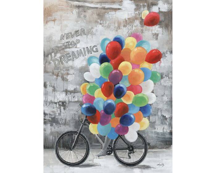 La Casa »Fahrrad mit Luftballons« Ölbild handbemalt Artikelbild 7
