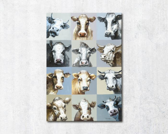 La Casa Ölbild handgemalt "Kühe" im Quadrat 90x130 cm Artikelbild 7