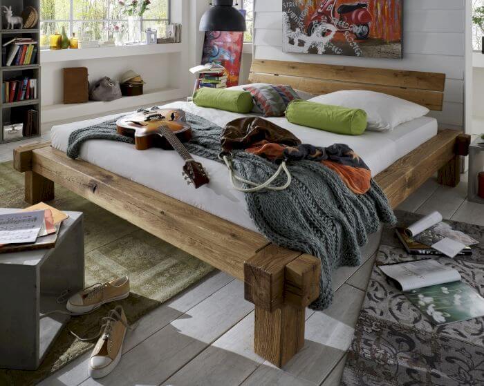 Massivholz »Vancouver 2« Wildeiche Balkenbett Artikelbild 7