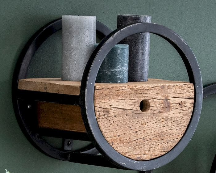 designline »Runde« Massivholz Wandregal mit Schublade Artikelbild 7