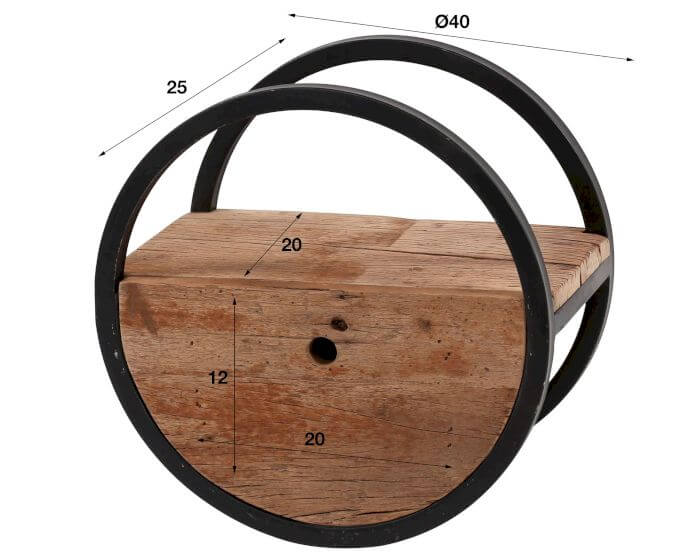 designline »Runde« Massivholz Wandregal mit Schublade Artikelbild 7