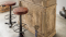 Massivholz »Vintage« Barhocker mit Ledersitz